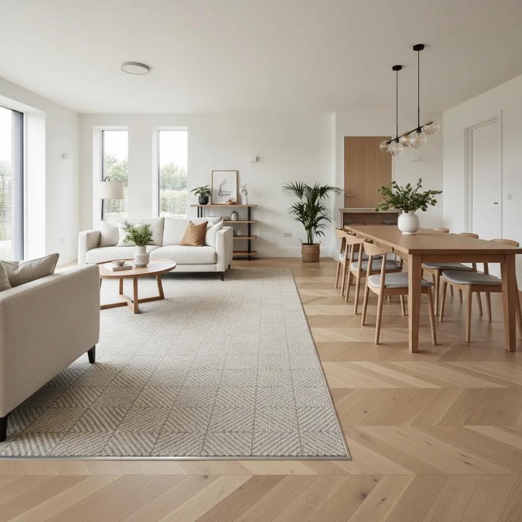 Stylish Chalfont St. Peter interior with mixed flooring and bespoke design