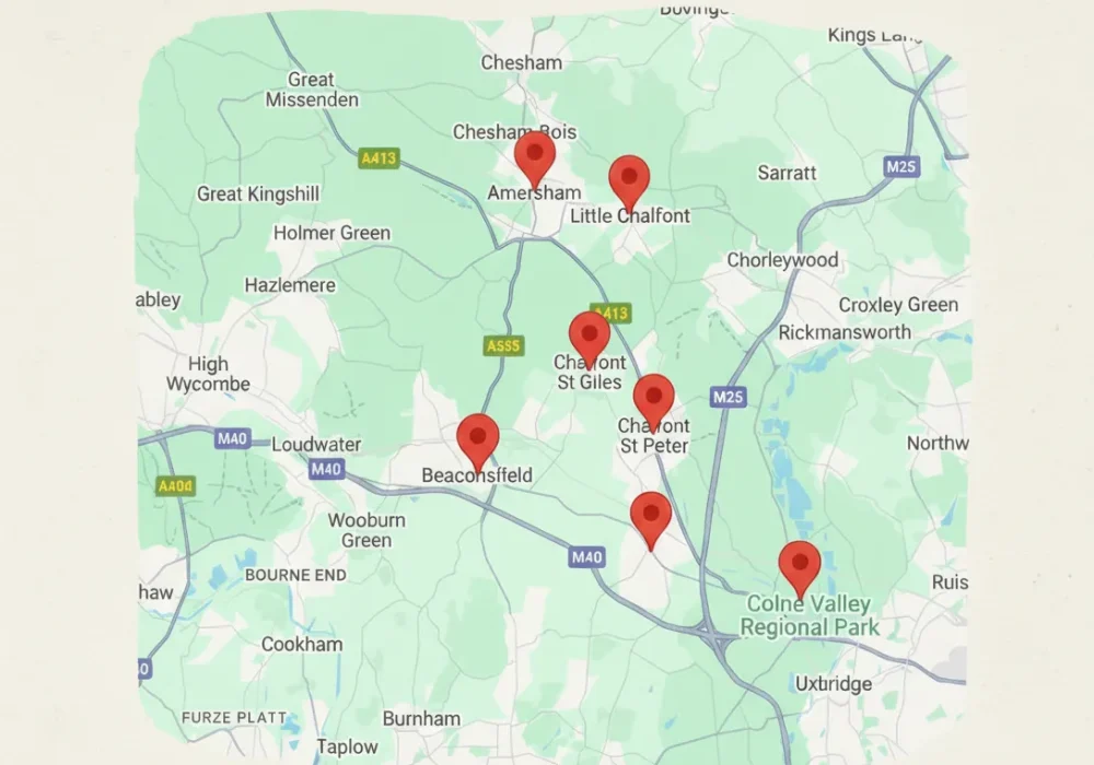 Areas we cover map